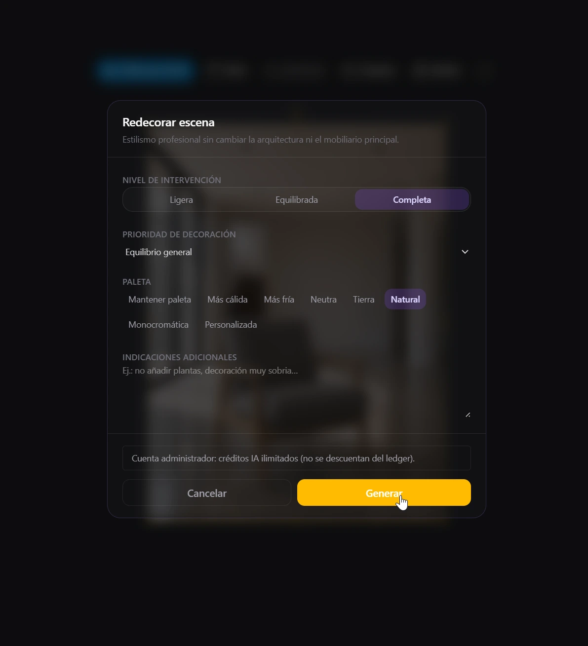 Redecorar escena — paso 3